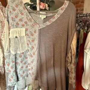 POL Multicolor Floral Knit Top